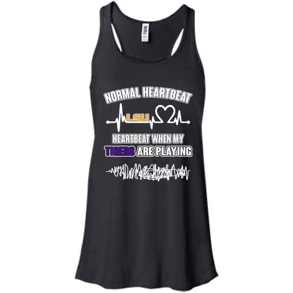LSU Tigers T shirts Heartbeat When My Tigers Playing Hoodies Sweatshirts