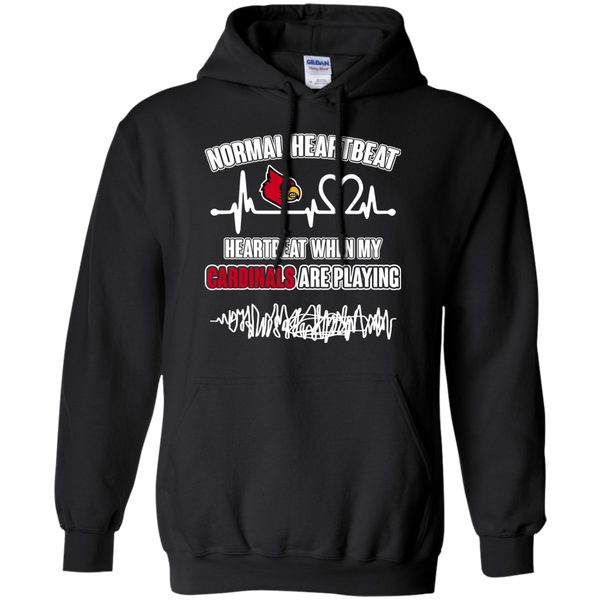 Louiville Cardinals T shirts Heartbeat When My Cardinals Playing Hoodies Sweatshirts