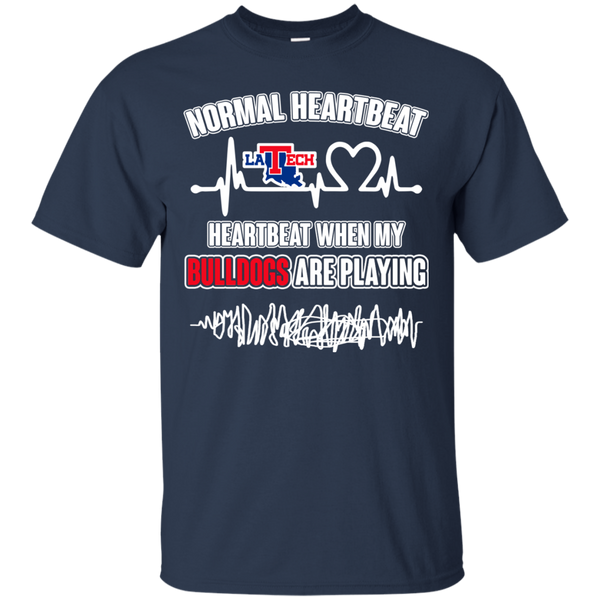 Louisiana Tech Bulldogs T shirts Heartbeat When My Bulldogs Playing Hoodies Sweatshirts