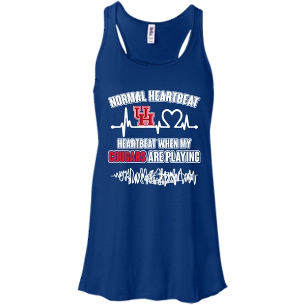 Houston Cougars T shirts Heartbeat When My Cougars Playing Hoodies Sweatshirts