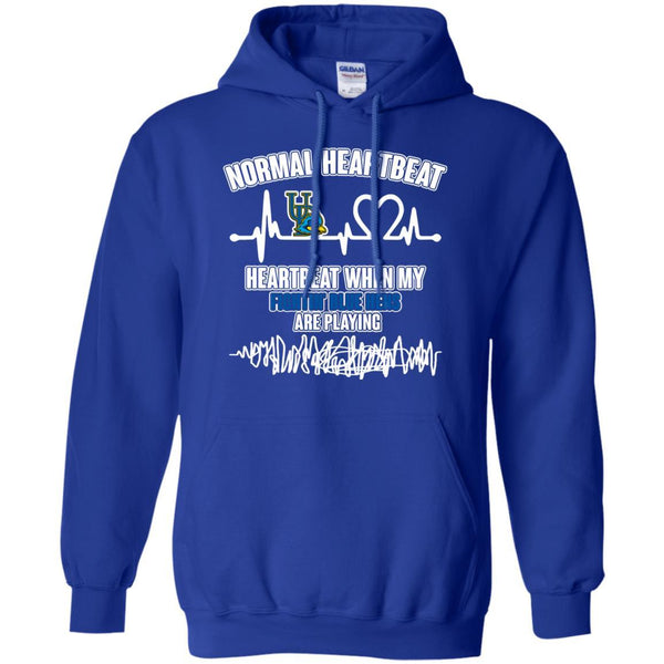 Delaware Fightin' Blue Hens T shirts Heartbeat When My Fightin' Blue Hens Playing Hoodies Sweatshirts