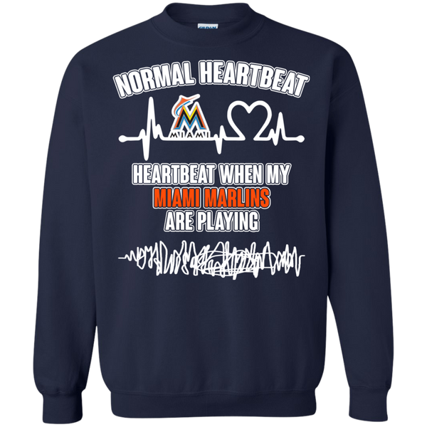 Miami Marlins T shirts Heartbeat When My Miami Marlins Playing Hoodies Sweatshirts