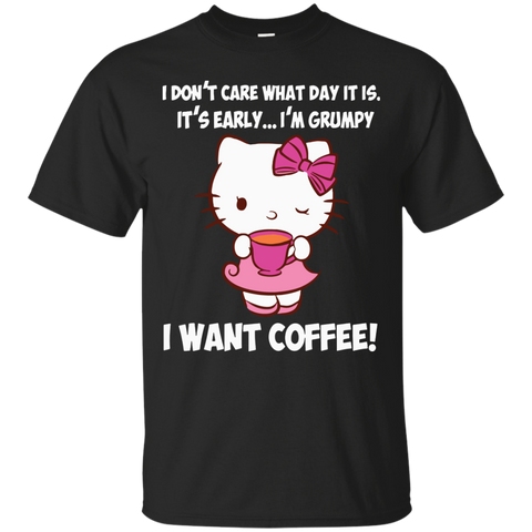 Hello Kitty T shirts I Want Coffee Hoodies Sweatshirts