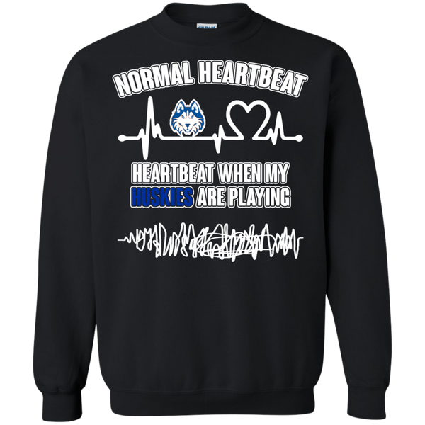 Houston Baptist Huskies T shirts Heartbeat When My Huskies Playing Hoodies Sweatshirts