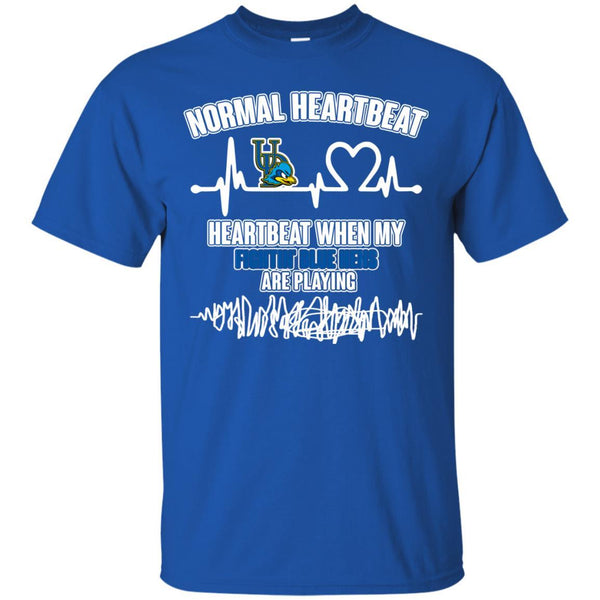 Delaware Fightin' Blue Hens T shirts Heartbeat When My Fightin' Blue Hens Playing Hoodies Sweatshirts
