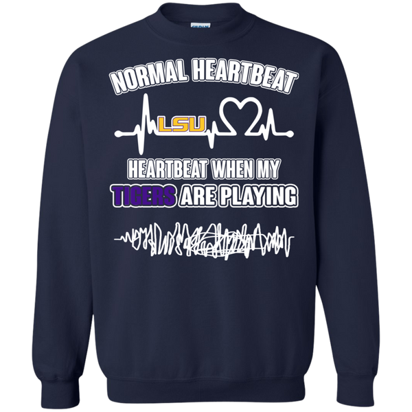 LSU Tigers T shirts Heartbeat When My Tigers Playing Hoodies Sweatshirts