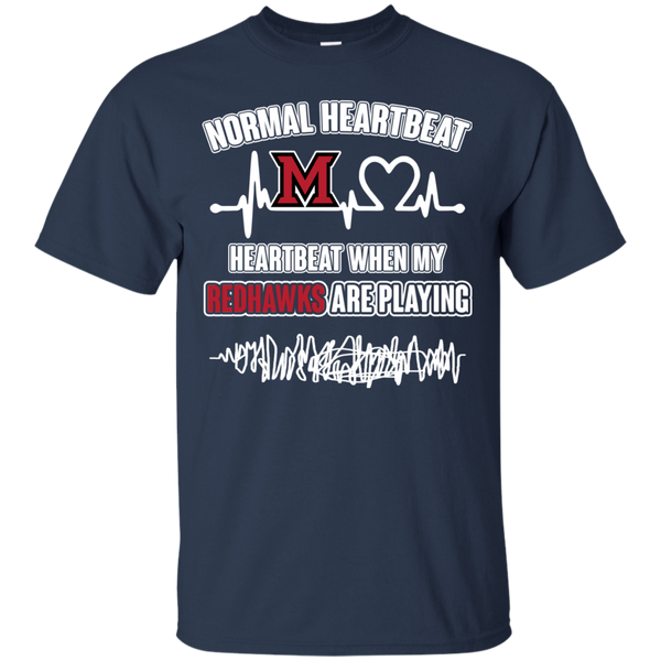 Miami RedHawks T shirts Heartbeat When My RedHawks Playing Hoodies Sweatshirts