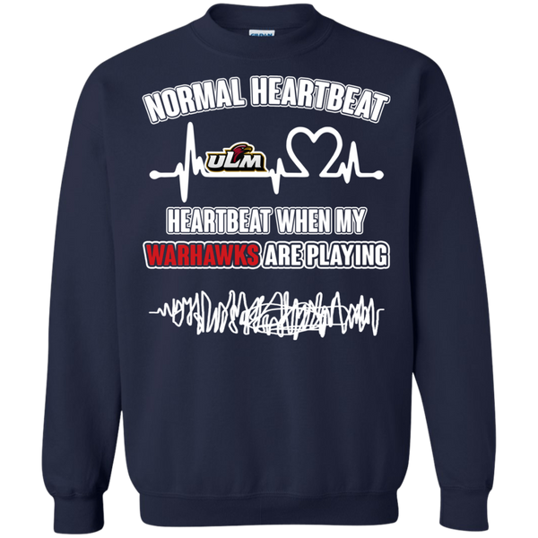 Louisiana Monroe Warhawks T shirts Heartbeat When My Warhawk Playing Hoodies Sweatshirts