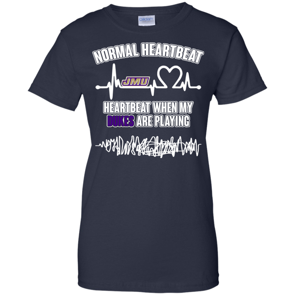 James Madison Dukes T shirts Heartbeat When My Dukes Playing Hoodies Sweatshirts
