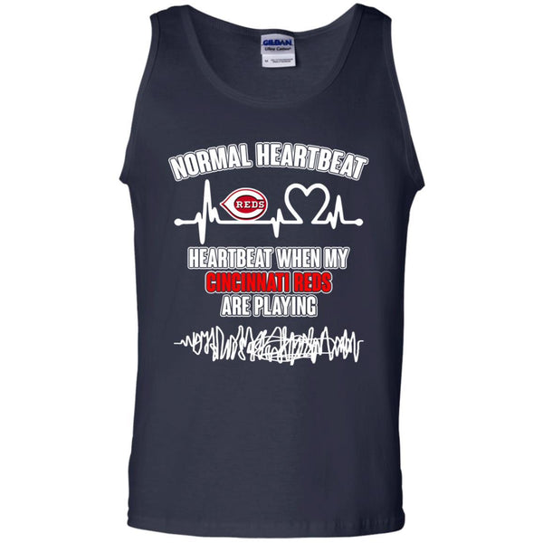 Cincinnati Reds T shirts Heartbeat When My Cincinnati Reds Playing Hoodies Sweatshirts