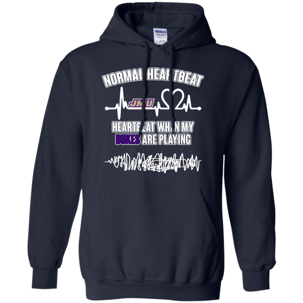 James Madison Dukes T shirts Heartbeat When My Dukes Playing Hoodies Sweatshirts