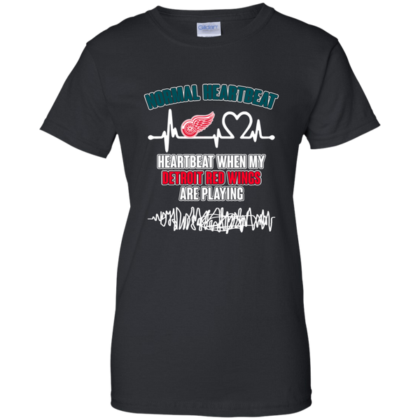 Detroit Red Wings T shirts Heartbeat When My Detroit Red Wings Playing Hoodies Sweatshirts