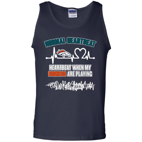 Denver Broncos T shirts Heartbeat When My Broncos Playing Hoodies Sweatshirts