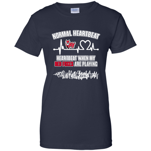 Marist Red Foxes T shirts Heartbeat When My Red Foxes  Playing Hoodies Sweatshirts