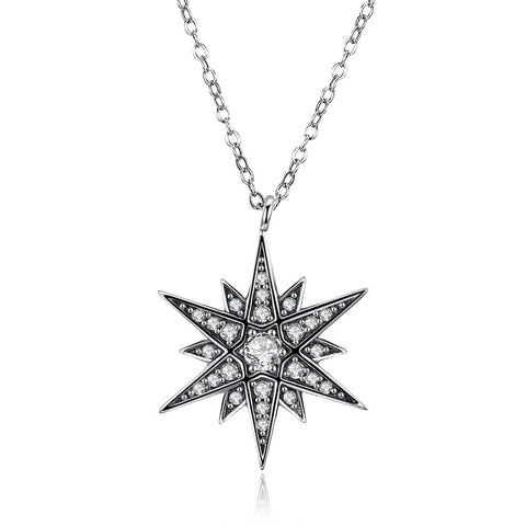 S925 Silver Necklace Wind Star Shape Necklace